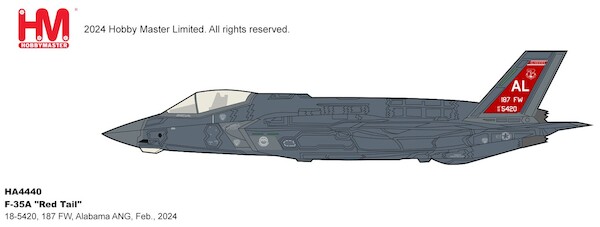 F35A Lightning II  USAF, "Red Tail" 18-5420, 187 FW, Alabama ANG, Feb., 2024  HA4440