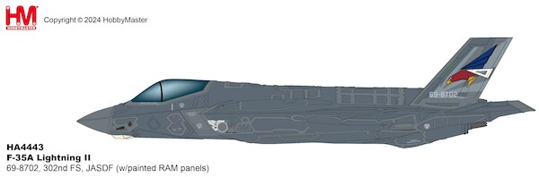 F35A Lightning II 69-8702, 302nd FS, JASDF (w/painted RAM panels)  HA4443