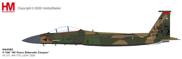 McDonnell Douglas F15E "40 Years Eldorado Canyon" 91-311, 494 TFS, USAF 2026 HA4582