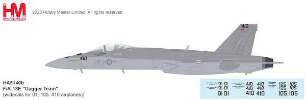 F/A-18E Super Hornet "Dagger Team" (w/decals for 01, 105, 410 airplanes) HA5140b