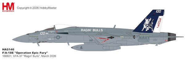 F/A-18E "Operation Epic Fury" 166601, VFA-37 "Ragin' Bulls", March 2026  HA5146