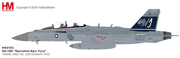 F/A-18G "Operation Epic Fury" 168392, VAQ-142, USS Gerald R. Ford HA5163