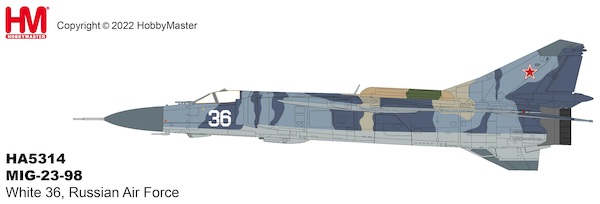MIG-23-98 Flogger White 36, Russian Air Force (with 4 x R-77 missiles) HA5314