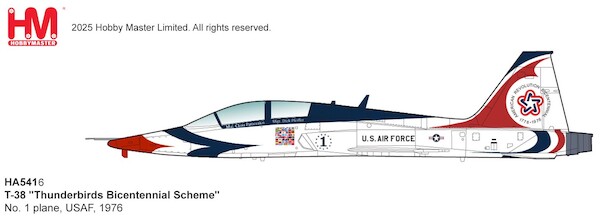 T38 Talon "Thunderbirds Bicentennial Scheme" No.1 plane, USAF, 1976 HA5416