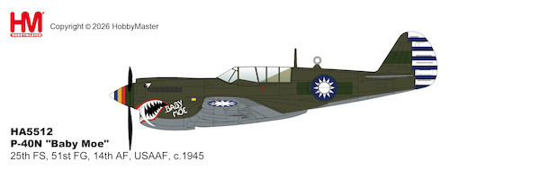 P-40N "Baby Moe" 25th FS, 51st FG, 14th AF, USAAF, c.1945 HA5512