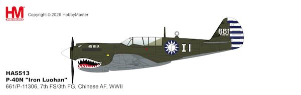 P-40N "Iron Luohan" 661/P-11306, 7th FS/3th FG, Chinese AF, WWII HA5513