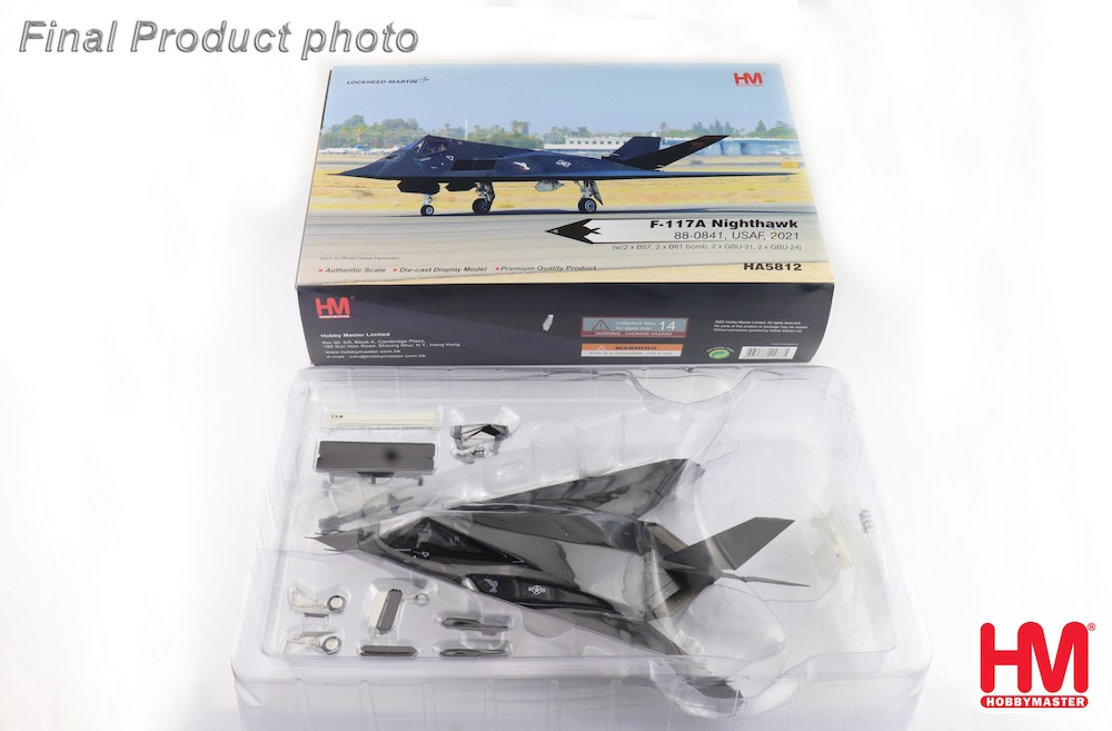 Hobbymaster HA5812 F117A Nighthawk USAF, 88-0841, 2021 (w/2 x B57