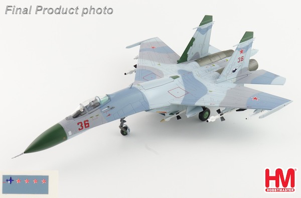 Sukhoi Su27 Flanker B "Barents Sea"  Red 36, 941sr IAP, Soviet Air Force, 1987 (w/extra empty pylons and decal to represent collision with P-3)  HA6001b