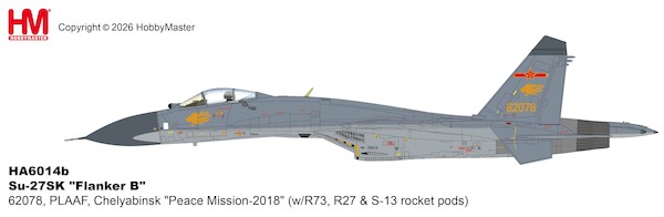 Sukhoi Su27SK Flanker B  PLAAF, Chelyabinsk "Peace Mission-2018" (w/R73, R27 & S-13 rocket pods)  HA6014b