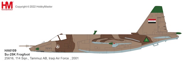 Sukhoi SU25K Frogfoot 25616, 114 Sqn., Iraqi Air Force, 1991 HA6109