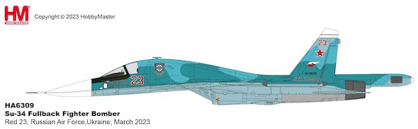 Sukhoi SU34 Fullback Fighter Bomber Red 23,  Russian Air Force, Ukraine, March 2023  HA6309