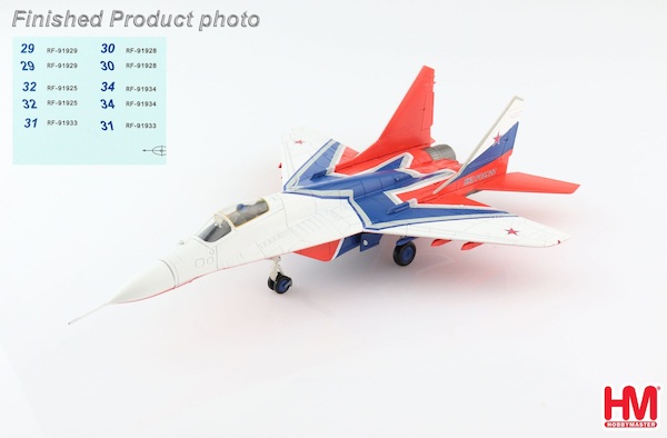 MIG29A Fulcrum Strizhi Aerobatic Team Russian Aerospace Force, 2019 (with decal of numbers : 29, 30, 31, 32, 34) HA6511B