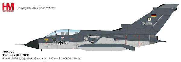 Tornado IDS MFG 43+87, MFG2, Eggebek, Germany, 1996 (w/ 2 x AS.34 missile) HA6732