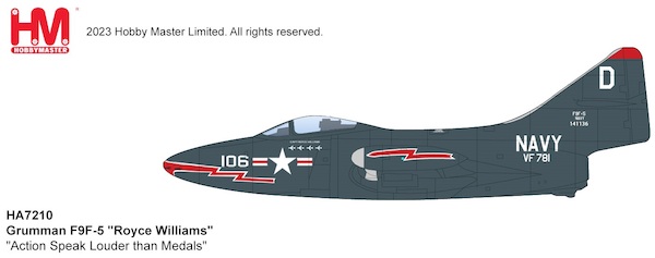 Grumman F9F-5 Panther US Navy, "Royce Williams" "Action Speak Louder than Medals" HA7210
