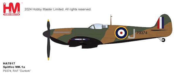 Spitfire MkIa RAF, "Dunkirk" J/P9374, RAF HA7817