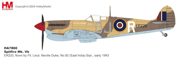 Spitfire M. Vb, Trop RAF ER220, No. 92 East India Squadron, early 1943 HA7860