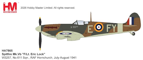 Spitfire Mk. Vb, "F/Lt. Eric Lock" W3257, No.611 Sqn., RAF Hornchurch, July-August 1941  HA7865