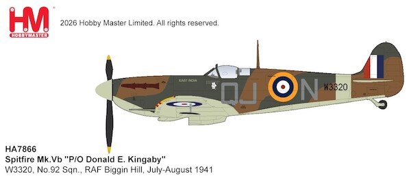 Spitfire Mk. Vb, "P/O Donald E. Kingaby" W3320, No.92 Sqn., RAF Biggin Hill, July-August 1941  HA7866