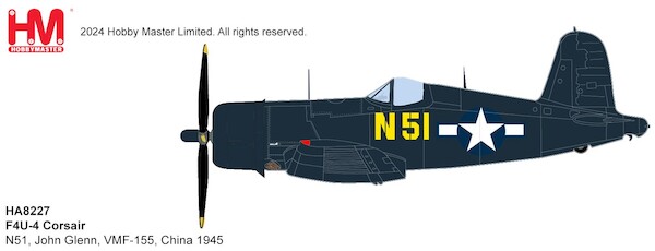 Vought F4U-4 Corsair N51, John Glenn, VMF-155, China 1945 HA8227