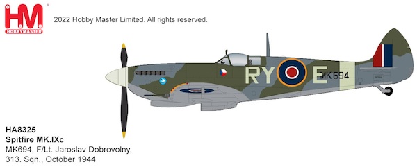 Spitfire Mk.IXc MK694, flown by F/Lt. Jaroslav Dobrovolny, 313 Sqn., Oct 1944 HA8325