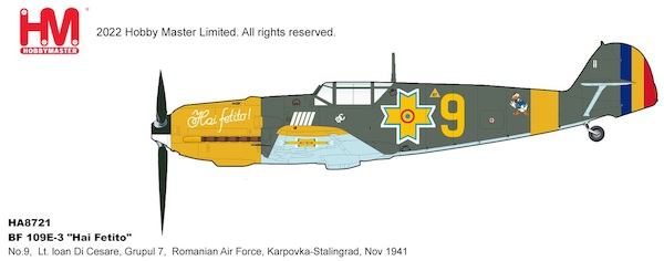 Messerschmitt Bf109E-3 "Hai Fetito" No.9, Lt. loan Di Cesare, Grupul 7, Romanian Air Force, Karpovka-Stalingrad, Nov 1941 HA8721