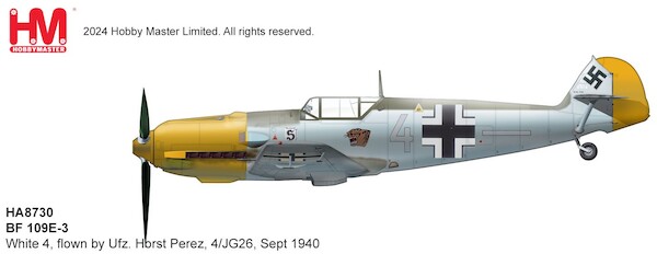 Messerschmitt Bf109E-3 Luftwaffe, "Ufz. Horst Perez" white 4, 4/JG 26, Sept 1940 HA8730