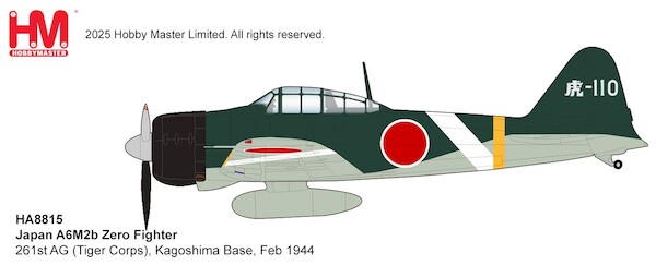 A6M2b Zero Fighter 261st AG (Tiger Corps), Kagoshima Base, Feb 1944 HA8815