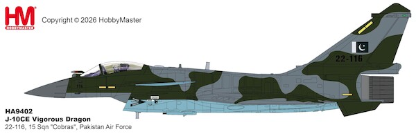 J-10C fighter jet Vigorous Dragon 22-116, 15 Sqn "Cobras", Pakistan Air Force  HA9402