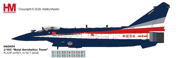 J-10C “Baiyi Aerobatics Team” PLAAF (w/No1. to No.7 decal) HA9404