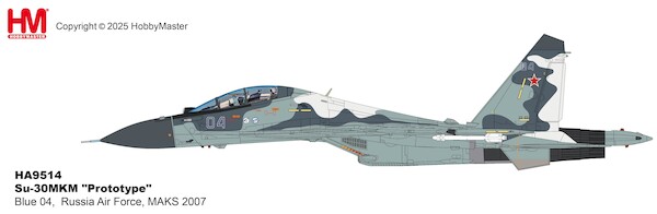 Sukhoi SU30MKM "Prototype" Blue 04,  Russia Air Force, MAKS 2007  HA9514