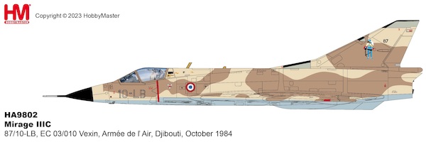 Dassault Mirage IIIC 87/10-LB, EC 03/010 Vexin, Arme de ? Air, Djibouti, October 1984  HA9802