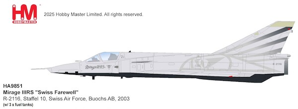 Dassault Mirage IIIRS "Swiss Farewell" R-2116, Staffel 10, Swiss AF, 2003 (w/3 x fuel tanks) Production postponed to mid 2027 HA9851