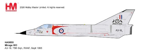 Dassault Mirage IIIO A3-16, 75th Sqn, RAAF, Sept 1965  HA9855