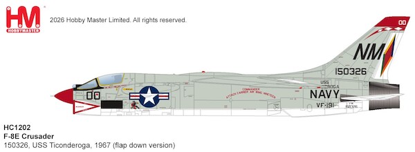 F8E Crusader USN 150326, USS Ticonderoga, 1967 (flap down version)  HC1202