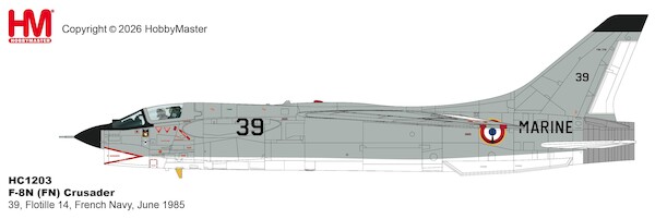 F8E (FN) Crusader 39, Flotille 14, French Navy, June 1985 HC1203