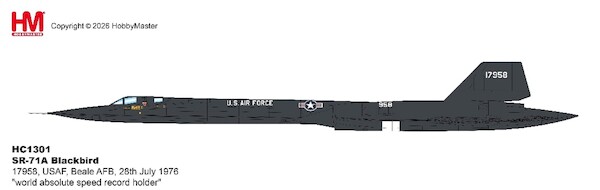 SR-71A Blackbird 17958, USAF, Beale AFB, 28th July 1976 "world absolute speed record holder" HC1301