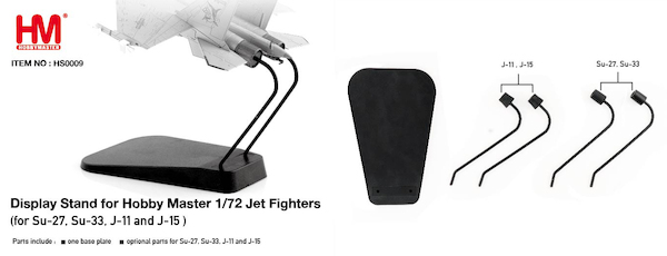 Display Stand for Hobby Master 1/72 Jet Model Display Stand (for Su-27 & Su-33 (common) ;  J-11 & J-15 (common  HS0009