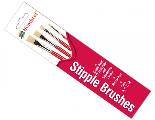 Stipple Brush set with Natural hair for painting and weathering (3,5,7,10) HAG4306