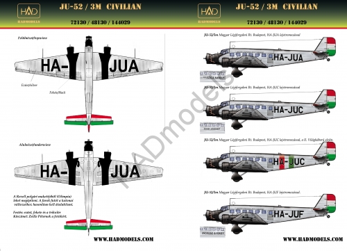 Junkers Ju52/3m (Hungarian Civil)  HAD144029