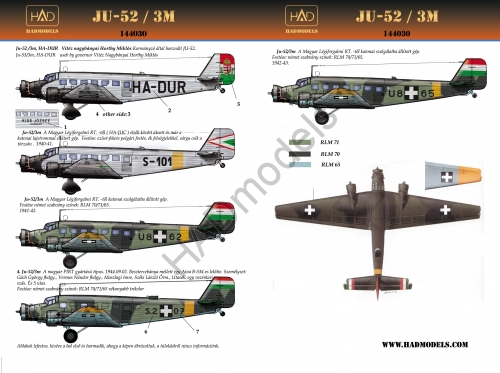 Junkers Ju52/3m (Hungarian Civil and military)  HAD144030