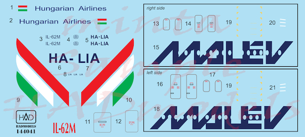 Ilyushin IL62M (MALEV 70's - 80's)  HAD144041