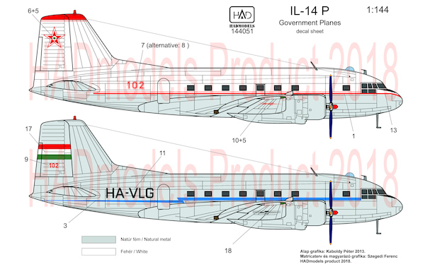 Ilyushin IL14P 'Crate"(Hungarian Government, Hungarian AF)  HAD144051