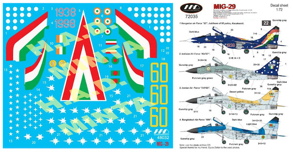 Mikoyan MiG29A Fulcrum (Hung. AF 1938-1998 jubileum, Indian AF, Iran AF, Bangladesh AF)  HAD48032