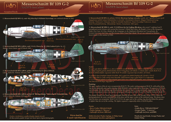 Messerschmitt BF109G-2 (Hungarian AF) HAD48078