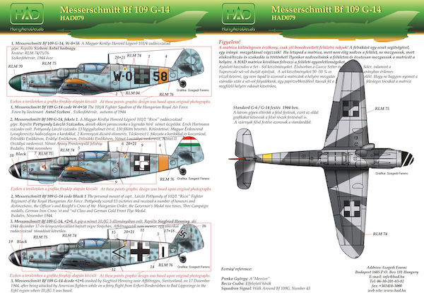 Messerschmitt BF109G-14 (Hungarian AF, Luftwaffe)  HAD48079