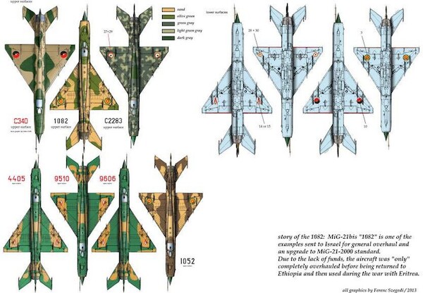 Mikoyan Mig21MF (Hungarian AF 4405,9606,9510, Indian AF C2283, Angolan AF C340, Ethiopian AF 1082, 1052)  HAD48137