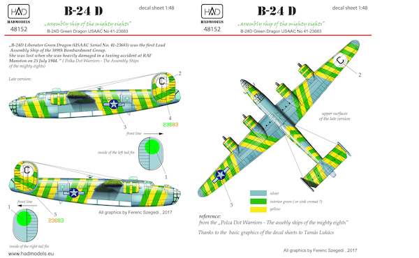 B24D Liberator assemby ships of the Mighty Eighth  "Green Dragon"  HAD48152