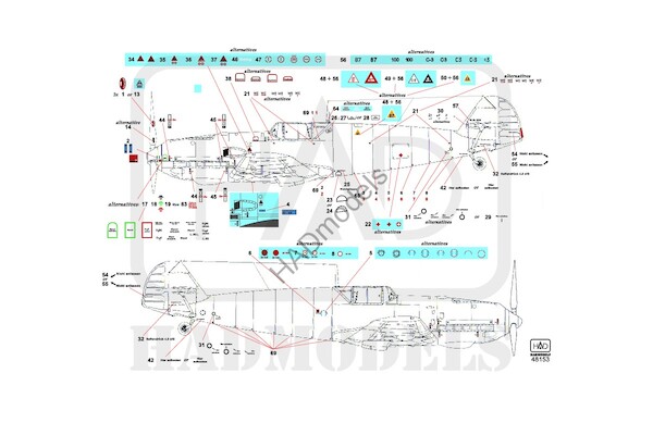 Messerschmitt BF109E Emil Stencils  HAD48153