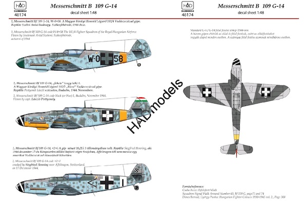 Messerschmitt BF109G-14 (Luftwaffe, Hungarian AF)  HAD48174