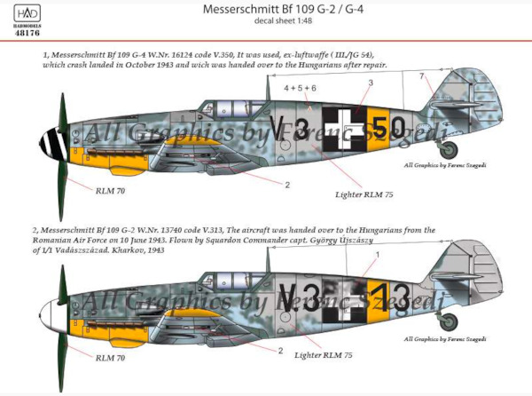 Messerschmitt BF109G-2/G-4 (Luftwaffe, Hungarian AF)  HAD48176
